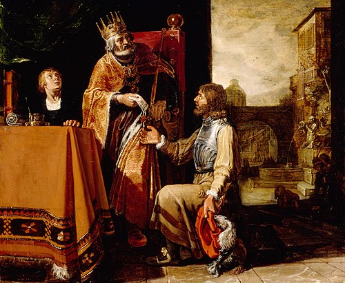King David Handing the Letter to Uriah, 1611, Pieter Lastman