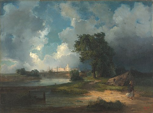 View of the Kremlin from Krimsky bridge in Inclement Weather, 1851, Alexeï Savrassov