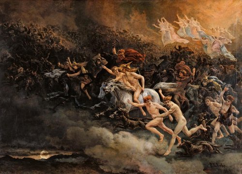 Wild Hunt of Odin, 1868, Peter Nicolai Arbo