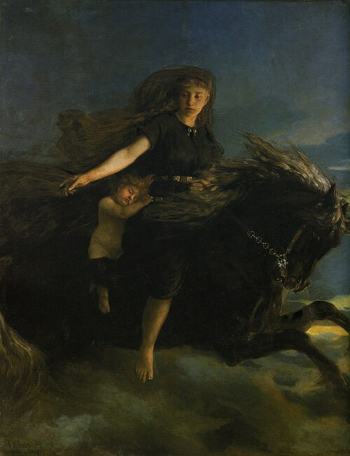 The Night, 1887, Peter Nicolai Arbo