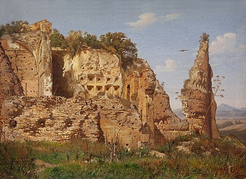 Landscape from Rome, Villa dei Quintili near Via Appia, 1870, Harald Jerichau