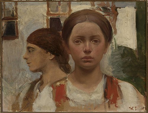 Two female heads, , Włodzimierz Tetmajer