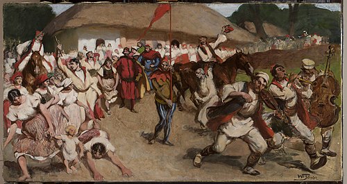 Folk scene – king among peasants, 1900, Włodzimierz Tetmajer