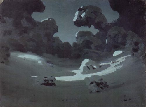 Clair de lune, dans la forêt, en hiver, 1800, Arkhip Kouïndji
