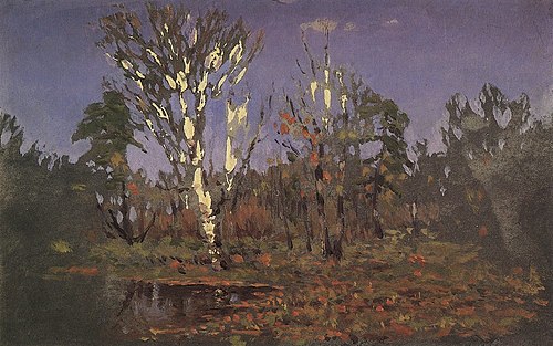 A forest with a birch, 1887, Arkhip Kouïndji