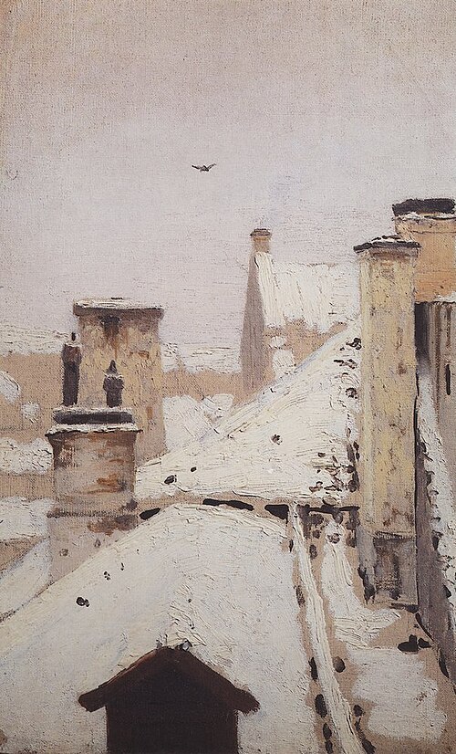 Roofs. Winter, 1876, Arkhip Kouïndji