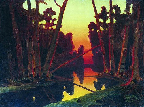 Sunset in a forest, 1910, Arkhip Kouïndji