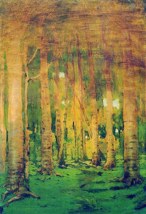 Birch grove. Sunlight spots, 1890, Arkhip Kouïndji