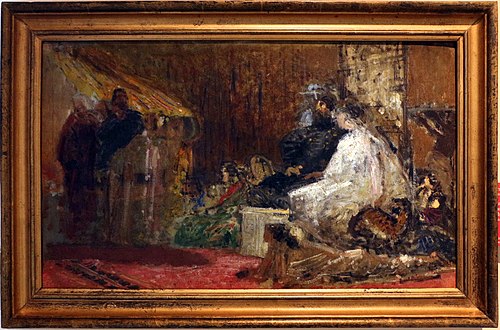 marco polo presentato da suo padre a cubilai gran khan de' tartari, , Tranquillo Cremona