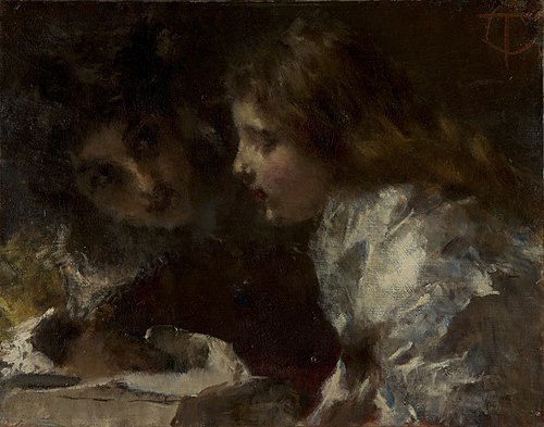 Two children, 1867, Tranquillo Cremona