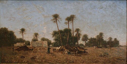 Tentes de la smalah de Si-Hamed-Bel-Hadj, Sahara, 1850, Eugène Fromentin