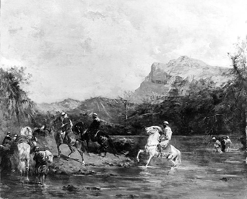 Arabs Crossing a Ford, 1873, Eugène Fromentin