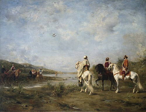 Falcon Hunt ('Algeria Remembered'), 1874, Eugène Fromentin