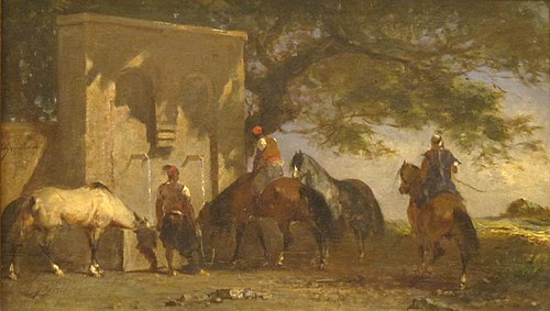 Arabs Watering Their Horses, 1870, Eugène Fromentin