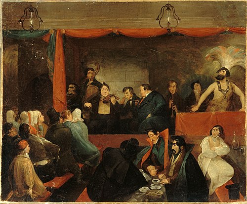 Le Café des Aveugles, au Palais-Royal, 1840, Traviès