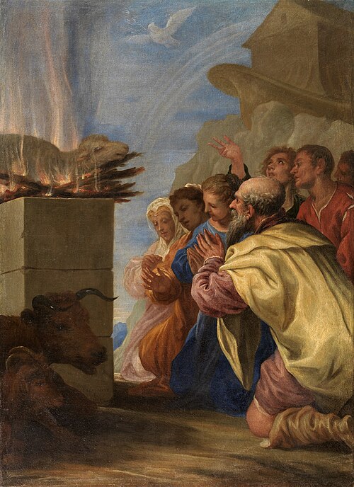 Noé y su familia después del Diluvio, 1668, Juan Antonio de Frías y Escalante