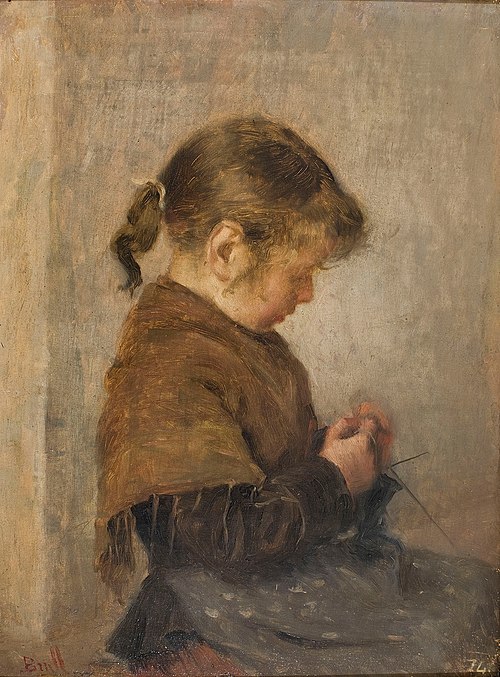 Knitting, 1891, Joan Brull Vinyoles