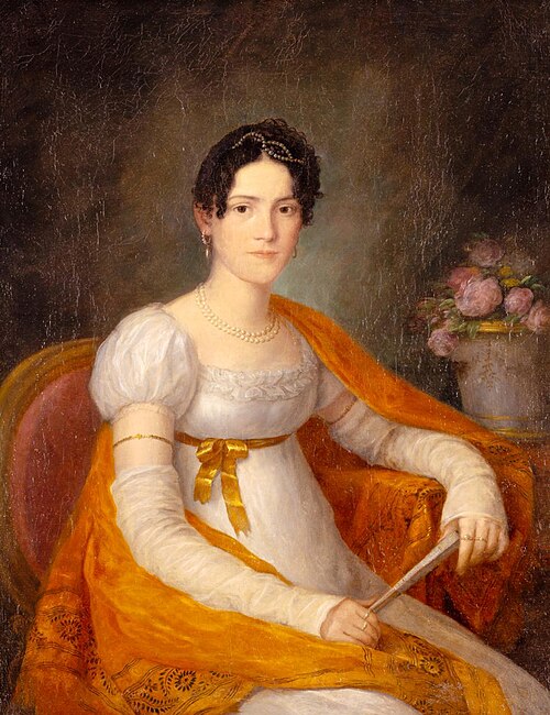 Retrato de joven dama con abanico, 1800, Agustín Esteve y Marqués