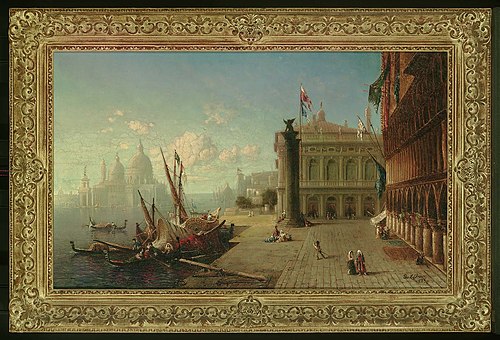 View of the Ducal Palace and Grand Canal and Church of Sta Maria della Salute, Venice, 1883, George Loring Brown