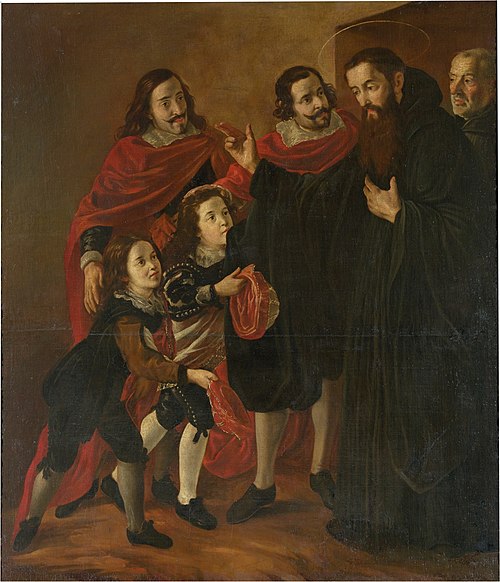 San Benito bendiciendo a san Mauro, 1601, Juan Andrés Ricci de Guevara