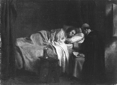 Het sterfbed, 1841, Ernest Meissonier