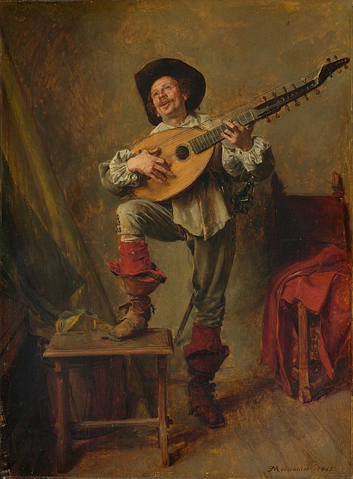 Soldier Playing the Theorbo, 1865, Ernest Meissonier