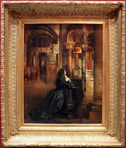 Femme en prière à Saint-Marc de Venise, , Ernest Meissonier