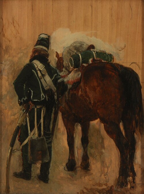 Sketch for the Outpost of the Hussards, 1868, Ernest Meissonier