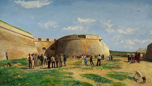 Playing Bowles In The Fosse at Antibes, 1885, Ernest Meissonier