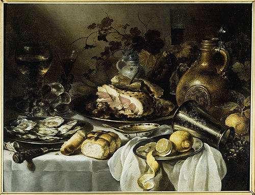 Nature morte au jambon, 1644, Pieter Claesz