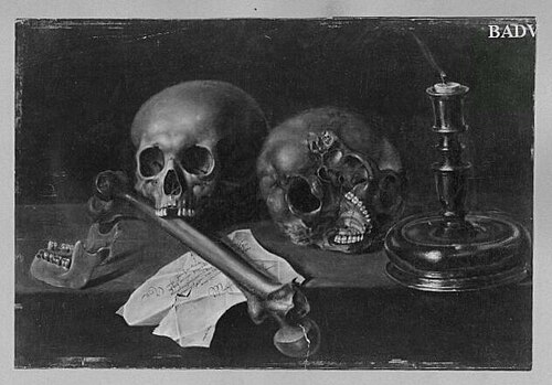 still life:Two sculls, 1640, Pieter Claesz