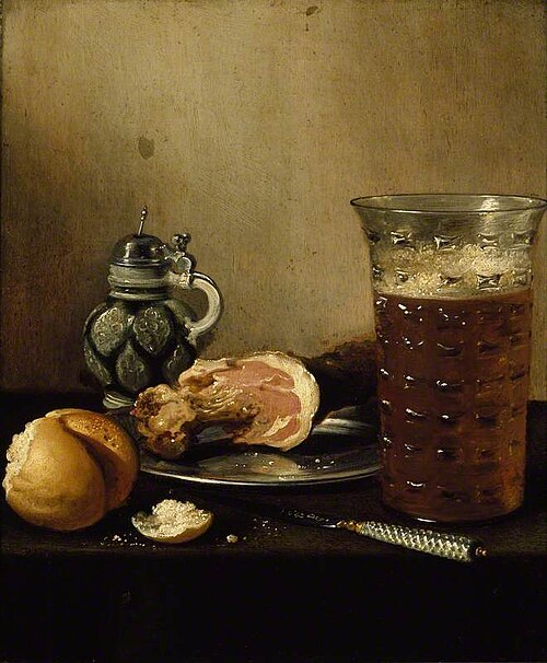 Still Life with a Ham, 1642, 1642, Pieter Claesz