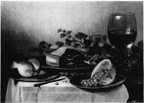Still life with a roemer and pie, 1649, Pieter Claesz