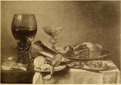 Still life with roemer, chalice and pie, 1640, Pieter Claesz