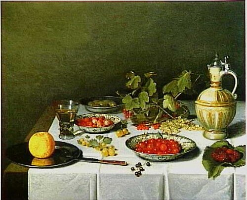 Still life with berries and other fruit, 1621, Pieter Claesz
