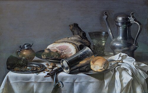 Still life with Jan Steen pitcher, 1640, Pieter Claesz