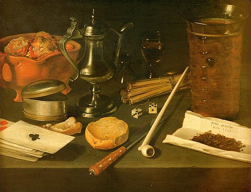 Still life with smoker's requisites, 1622, Pieter Claesz