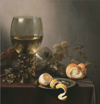 Still life with roemer and peeled lemon, 1646, Pieter Claesz