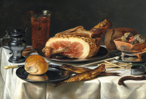 Still Life with Ham, 1625, Pieter Claesz