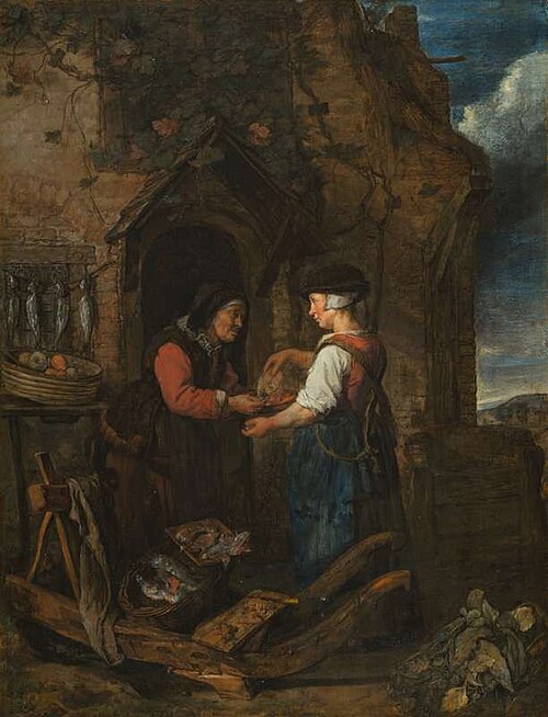Woman Selling Fish, 1657, Gabriel Metsu