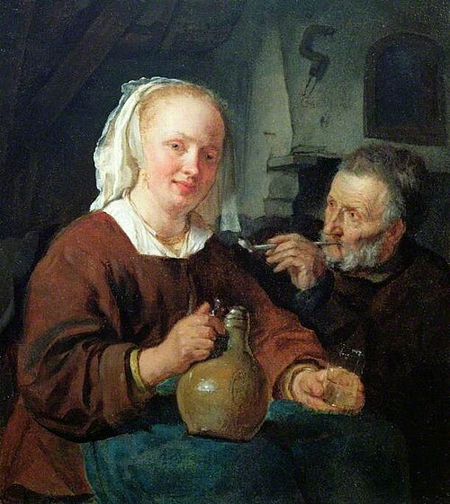 A Man and a Woman at Wine, 1647, Gabriel Metsu