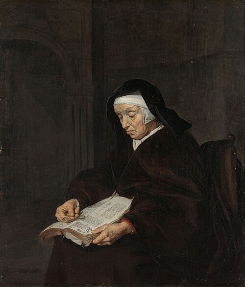 Old Woman Meditating, 1660, Gabriel Metsu