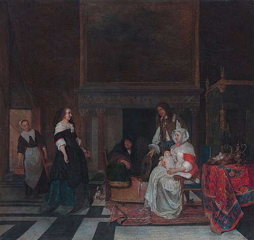 The Visit to the Nursery, 1661, Gabriel Metsu