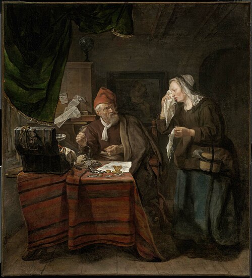 Usurer with a Tearful Woman, 1654, Gabriel Metsu