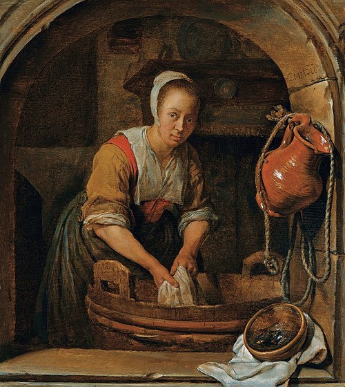 Lavandière, 1656, Gabriel Metsu