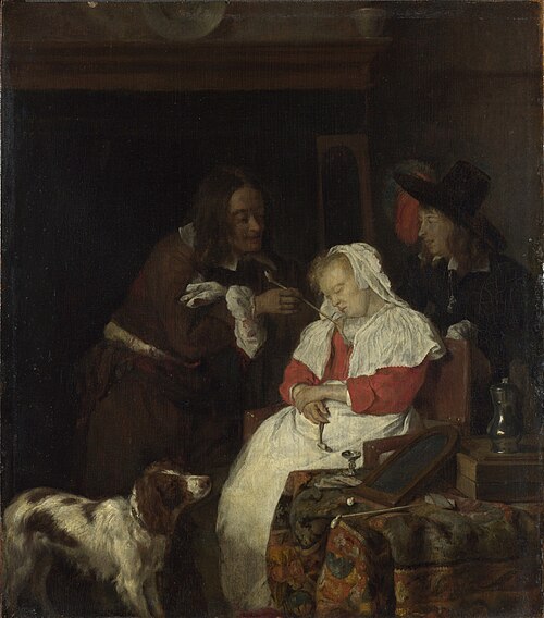 Two Men with a Sleeping Woman, 1657, Gabriel Metsu