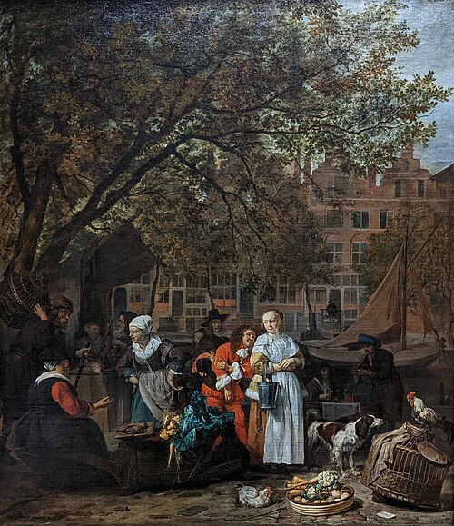 The Vegetable Market in Amsterdam, 1660, Gabriel Metsu