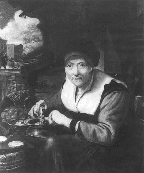A woman making pancakes, , Gabriel Metsu