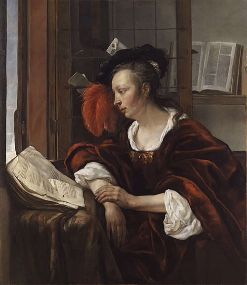 A well-dressed Lady reading, 1654, Gabriel Metsu
