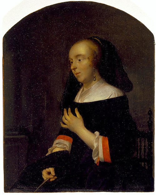 A Portrait of Metsu's Wife, 1660, Gabriel Metsu